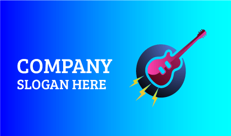 Logotipo De Banda De Guitarra Eléctrica Premium