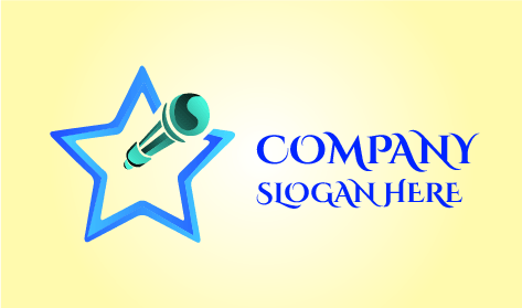 Logotipo De Banda De Micrófonos Con Estrellas