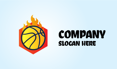 Logo Bola Basket Terbakar