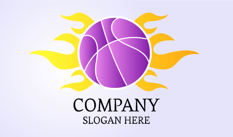 Logo Bola Basket Ungu Menyala