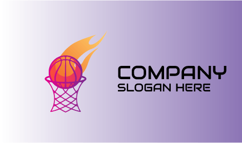 Logotipo Do Anel De Basquete De Fogo