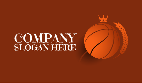 Logo Bola Basket Leafy Crown
