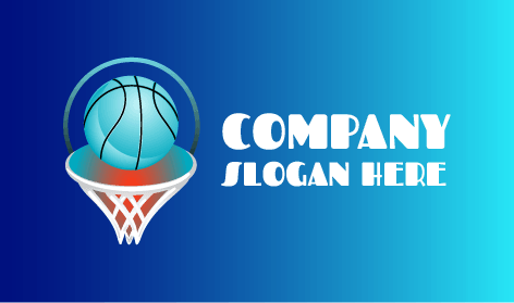 Logo Bola Basket Biru Langit