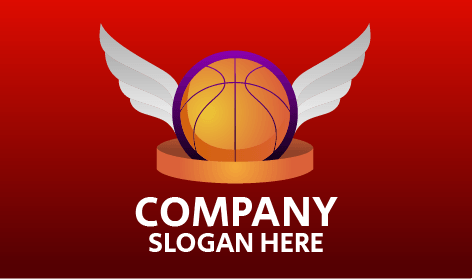 Logo Bola Basket Bersayap Putih