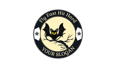 Adorable Black Bat Logo