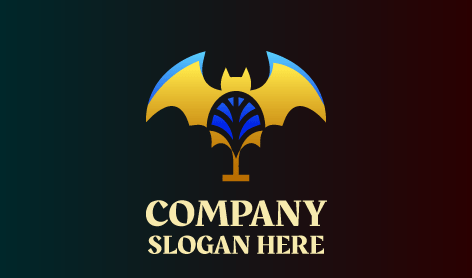 Artistic Yellow Bat Logo