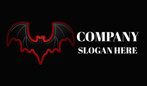 Black Shadowy Bat Logo