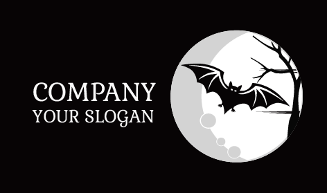 Black Silhouette Bat Logo