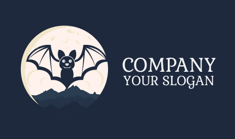 Cartoon Black Bat Logo
