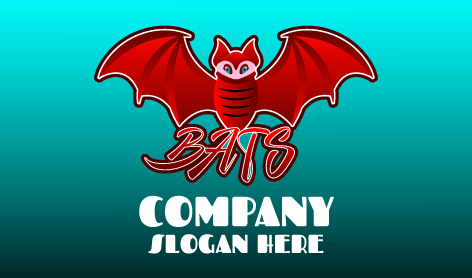Deep Red Flying Bat Logo