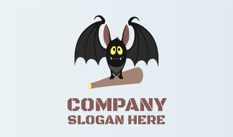 Flying Black Bat Logo
