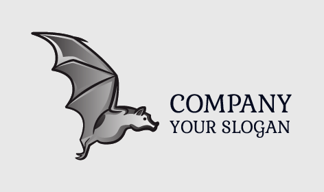 Gray Flying Bat Logo