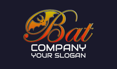 Orange Contemporary Bat Logo