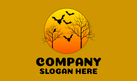 Oranges Sonnenfledermaus-Logo