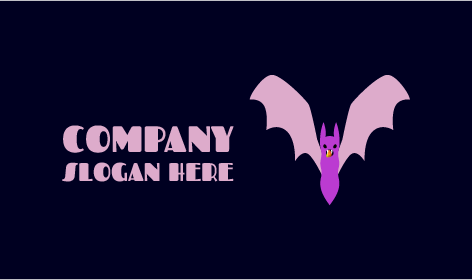 Pointed White Fangs Bat Logo