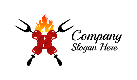 Logo De Fourchette À Barbecue