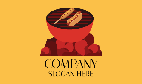 Logo De Hot-dog Grillé Bbq