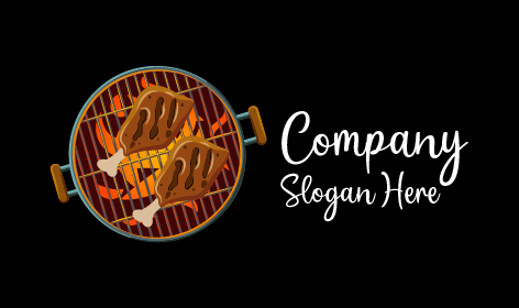 Logo Bbq À Saveur Fumée