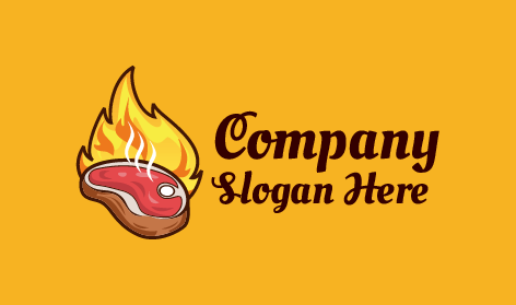 Logo De Steak Fumé Bbq