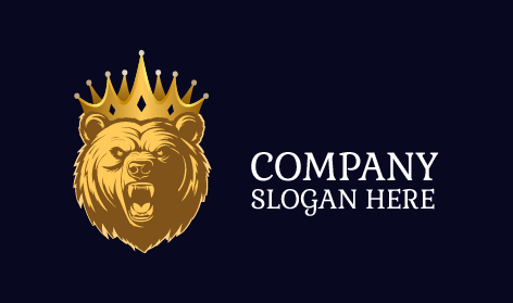 Logotipo Del Oso Corona Enojado