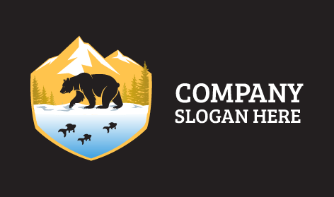 Black Moving Bear Logo