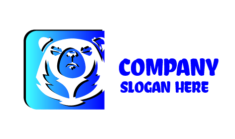 Blue Gradient Untamed Bear Logo