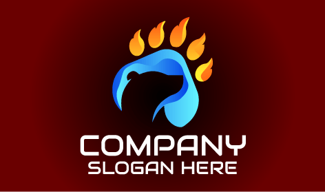 Fiery Bear Paw Logo