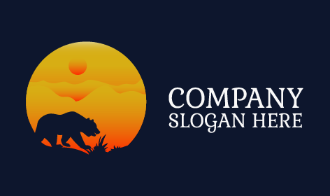 Logotipo Del Oso Caminando Furiosamente