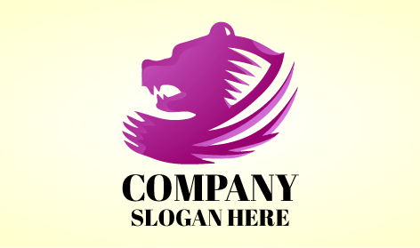 Purple Bear Silhouette Logo