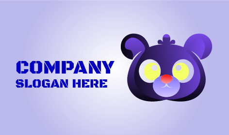 Purple Cartoon Bear Logo