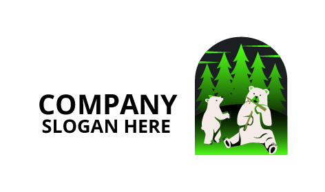 White Vegan Bear Logo
