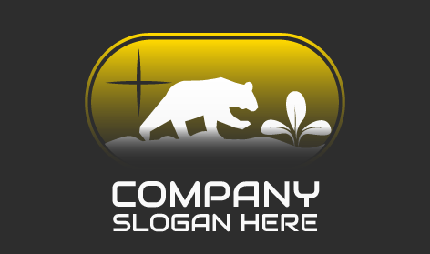 White Walking Bear Logo