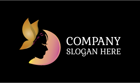 Logo Salon Kecantikan Kupu-kupu Mengilap