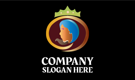 Logotipo Del Salón De Belleza Con Corona Verde