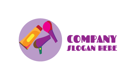 Logotipo De Salón De Belleza Con Círculo Lila