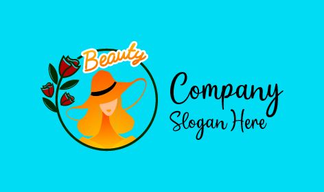 Logo De Beauté Au Chapeau Orange