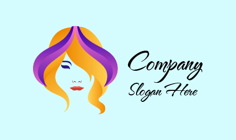 Logo De Beauté Aux Cheveux Violets