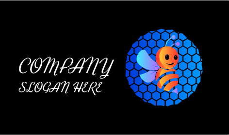 Blue Honey Hive Bee Logo