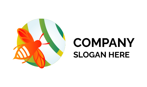 Cute Orange Honey Bee Logo