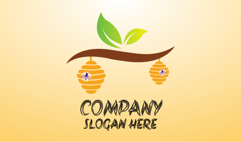 Golden Honeycomb Bee Logo