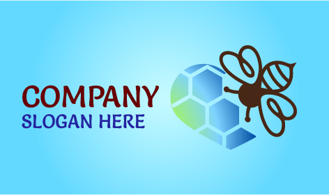 Heart Hive Honey Bee Logo
