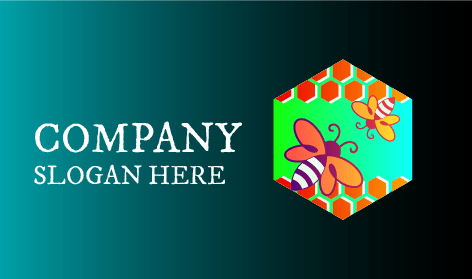 Multiple Honey Hexagons Bee Logo
