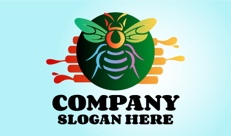 Neon Body Lines Bee Logo