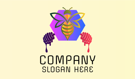 Purple Pink Honey Bee Logo