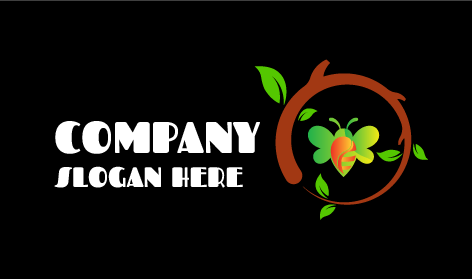 Logo Lingkaran Cabang Pohon Lebah