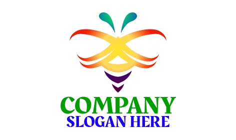 Vivid Color Honey Bee Logo