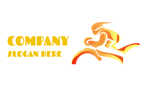 Golden Running Bike Logo