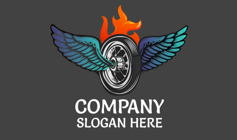 Orange Fire Tire Bike Logo