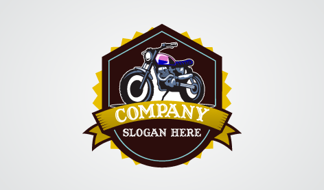 Purple Color Racing Bike Logo