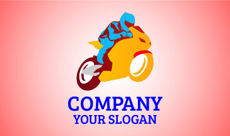 Yellow Sporty Bike Logo